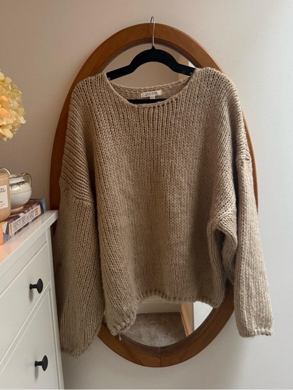 12th Tribe Chunky Tan Crew Neck Sweater